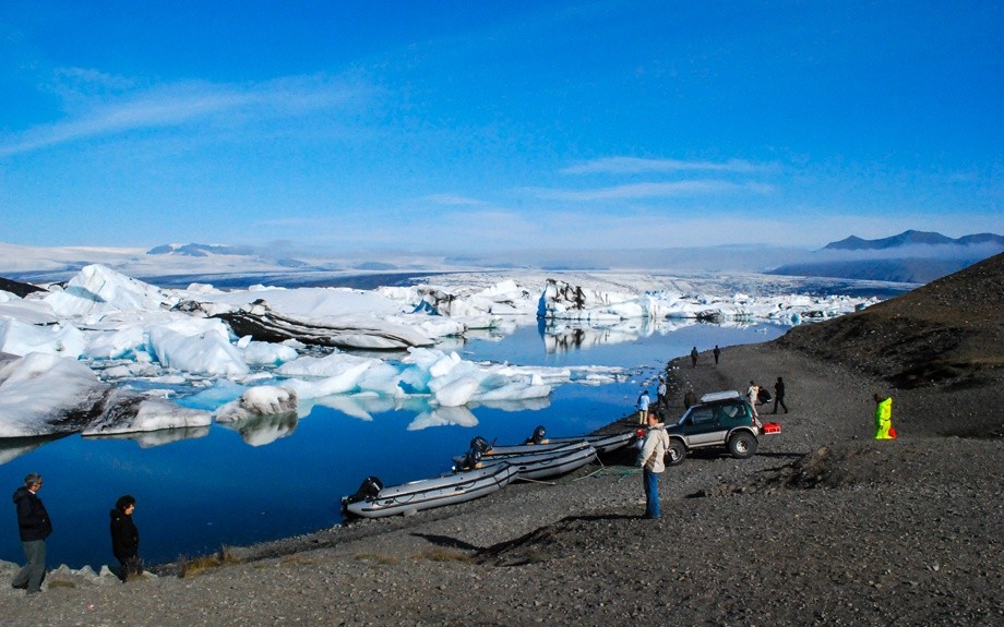 veduta della laguna glaciale di Jökullsárlón